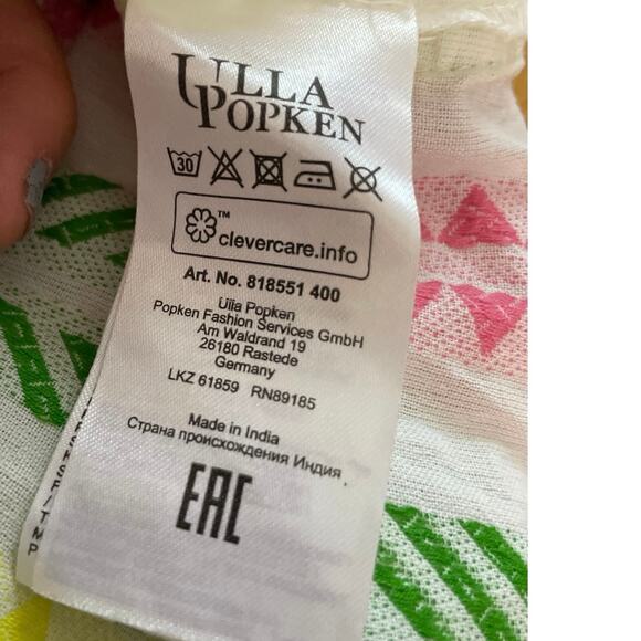 Ulla Popken, Size 20/22, Bright Yellow w/ Colorful Trim Maxi Dress, Plus Size - Picture 7 of 8